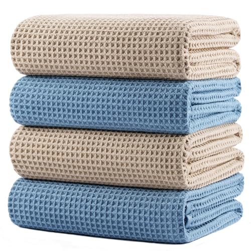 430 GSM Poly Blend Microfiber Quick Dry Waffle Bath Towel (4 Count)