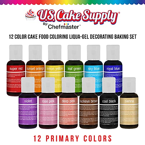 12 Color Cake Food Coloring Liqua (9 Fl Oz)