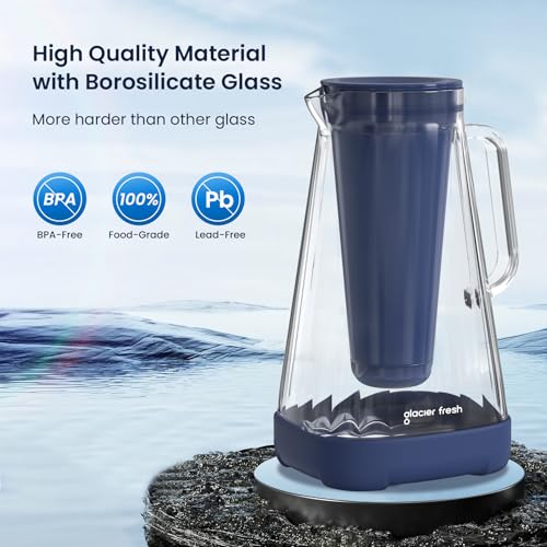 10 Cup Purela Glass Water Pitcher With 2 Filters