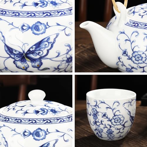 Chinese Blue and White Porcelain Tea Set with 1 Teapot Set