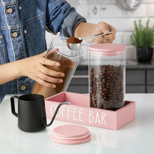 Pink Coffee Canister for Ground Coffee