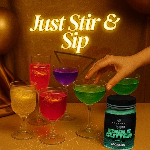 Green Edible Glitter for Drinks 15g