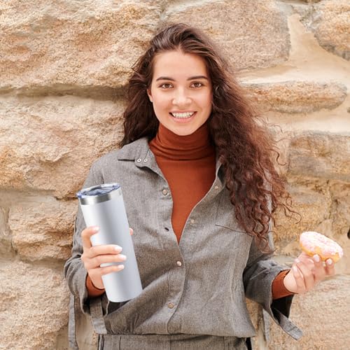 20 oz Skinny Tumbler with Lid and Straw (4 Count)