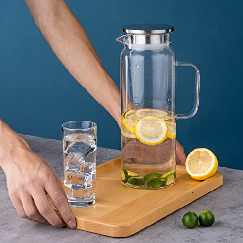 Set of 2 Glass Pitcher with Lid (2 Count)