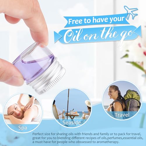 50 Pack 10ml Clear Glass Essential Oil Bottle (50 Count)