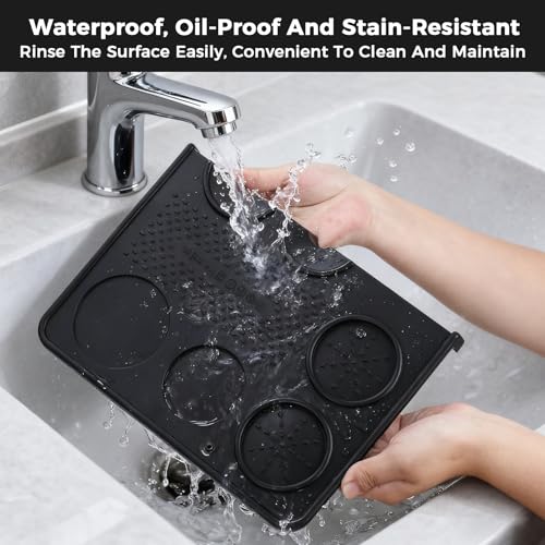 Silicone Espresso Tamping Mat for Barista Espresso Machine Black