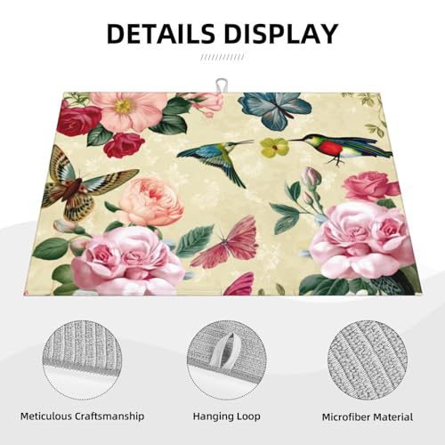 Large Dish Drying Mats For Kitchen Counter Microfiber Kitchen Drying Mat XL Draining Pad Absorbent Quick Drying Dish Mat 18x24 Inch
