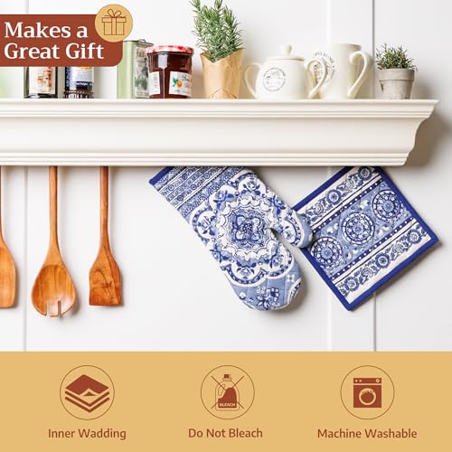 100% Cotton Oven Mitt & Pot Holder Set (2 Count)