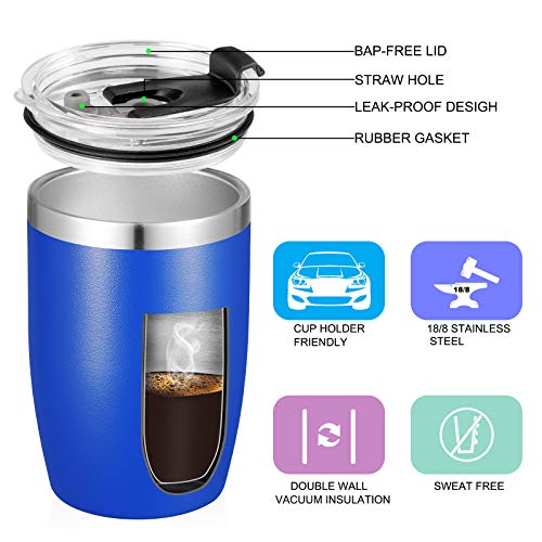 Stainless Steel 12 oz Tumblers bulk Vacuum Insulated Double Wall Travel Tumbler with Lid and Straw Reusable Tumbler (12 Count)