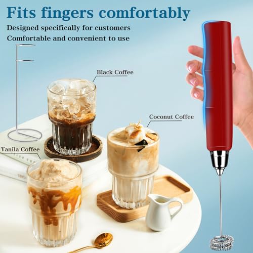Milk Frother Wand Rechargeable Handheld Whisk Coffee 3 Speed Adjustable
