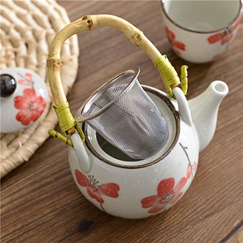 Tea Gift Set Tea Set Ceramic Teapot with Handle Porcelain Flower Tea Set Teapot and 2 Cups