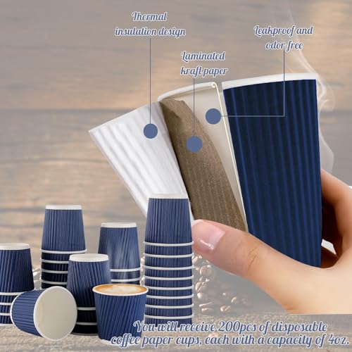4oz Disposable Paper Espresso Cups (200 Count)