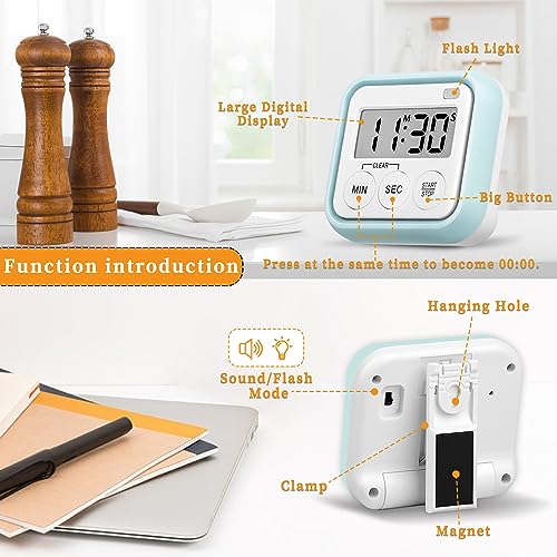 Timer Kitchen Timers for Cooking Classroom Timer for Kids Teachers Magnetic Digital Timers 4 Pack (4 Count)