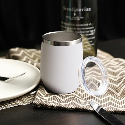 Stainless Steel Wine Tumbler Bulk with Lid (8 Count)