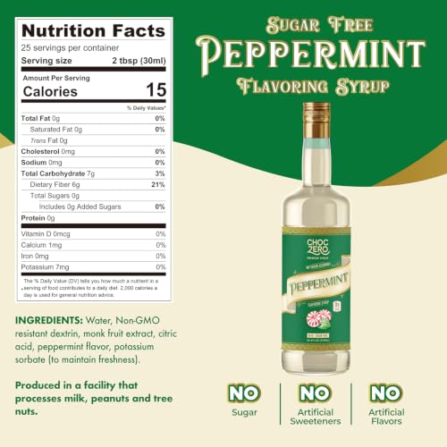 Sugar Free Peppermint Coffee Syrup (25.4 Fl Oz)