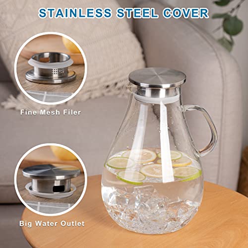 Glass Pitcher with Lid