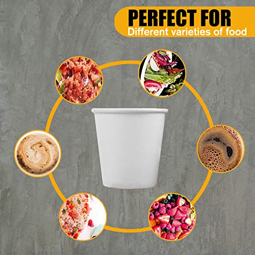 White Disposable Paper Coffee Cups with Lids (100 Count)