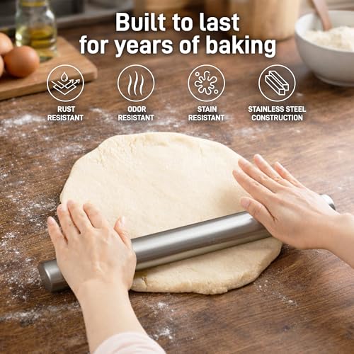 15.9 inch Professional Stainless Steel Rolling Pin