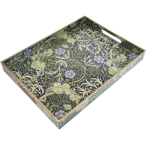 Plastic Serving Tray with Handles for Coffee Table