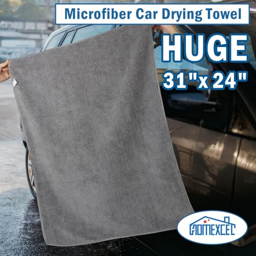Professional Large Microfiber Car Drying Towels 4 Pack (4 Count)