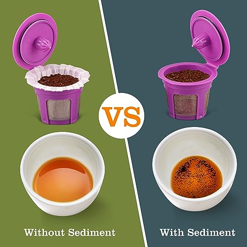100 Count Disposable Coffee Filters with 4 Pack Reusable K Cup for Keurig 1.0 and 2.0 Coffee Makers