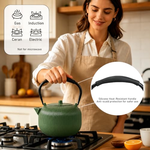 Cast Iron Teapot Set with 2 Cups