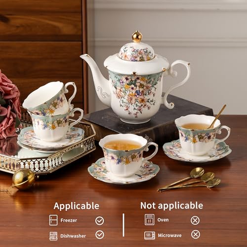 Country Roses Porcelain Tea Set