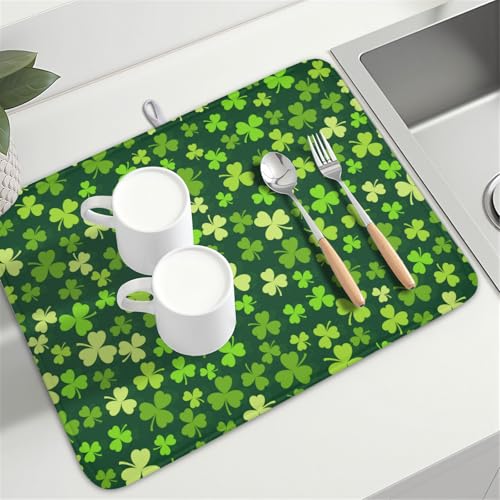 St. Patrick's Day Dish Drying Mat for Kitchen Counter