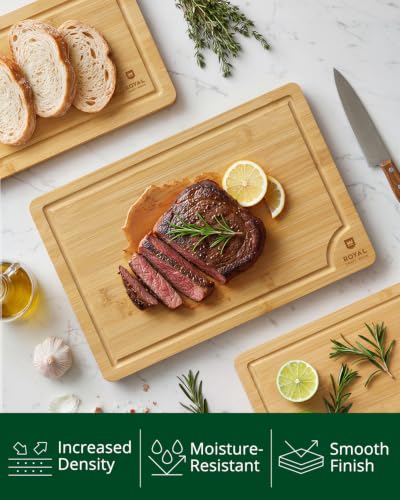 Wooden Cutting Boards for Kitchen Meal Prep & Serving (4 Count)