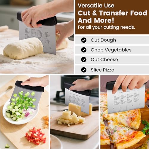 Dough Scraper Set with 2 Flexible Bowl Scrapers