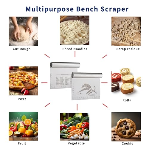 2PCS Dough Pastry Bench Cutter Scraper (2 Count)