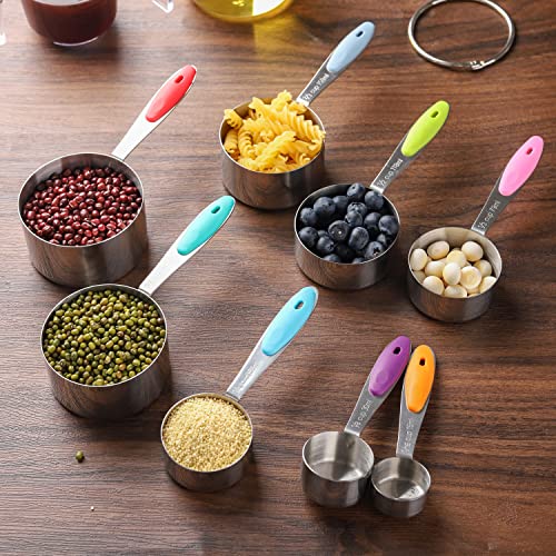 Measuring Cups Set of 8 Stainless Steel Stackable Nesting Measuring Cups