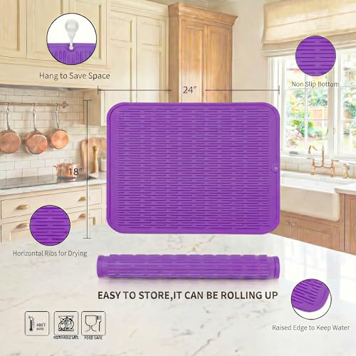 Silicone Dish Drying Mat for Multiple Usage