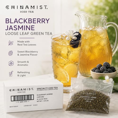 Blackberry Jasmine Loose Leaf Green Tea Portion Packets (24 Count)
