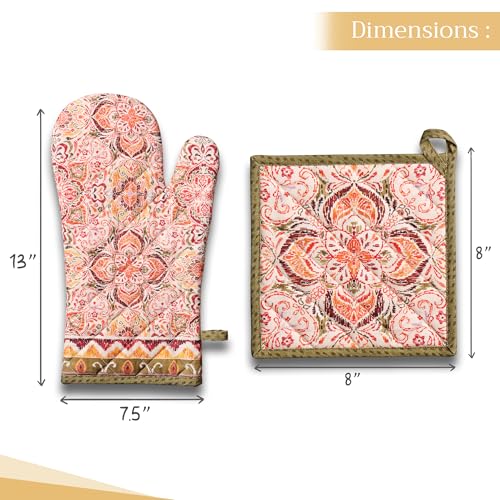 100% Cotton Oven Mitt & Pot Holder Set (2 Count)