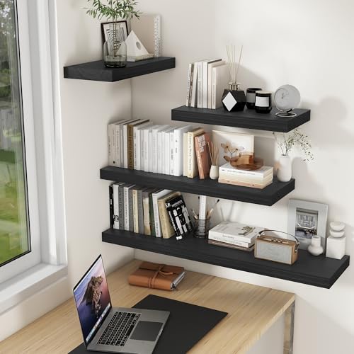 48" Black Floating Shelves
