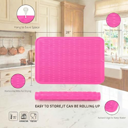 Silicone Dish Drying Mat for Multiple Usage