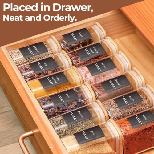 Glass Spice Jars 8oz Set of 6 (6 Count)
