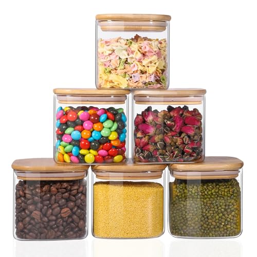 Glass Food Storage Jars 27oz Set of 6 (6 Count)