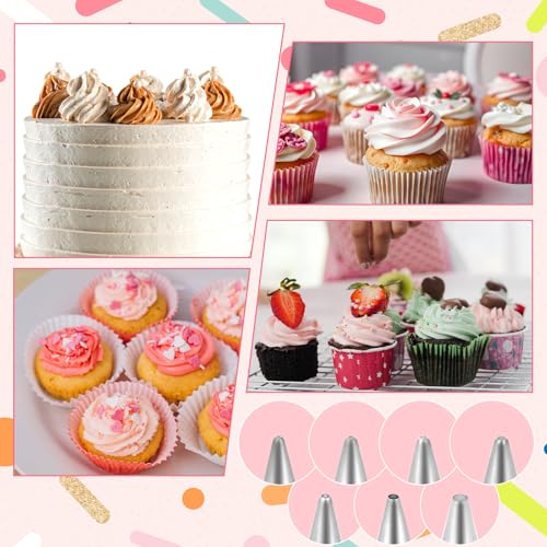 7 Pcs Small Round Piping Tips Set