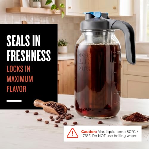 64oz Cold Brew Coffee Maker with Leak Proof Lid