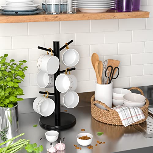 Bamboo Coffee Mug Tree with 6 Hooks