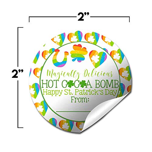 Magically Delicious Happy St. Patrick's Day Hot Cocoa Bomb Packaging Sticker Labels