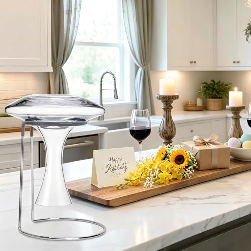 Wine Decanter Drying Stand with Rubber Coated Top to Prevent Scratches (5 Count)