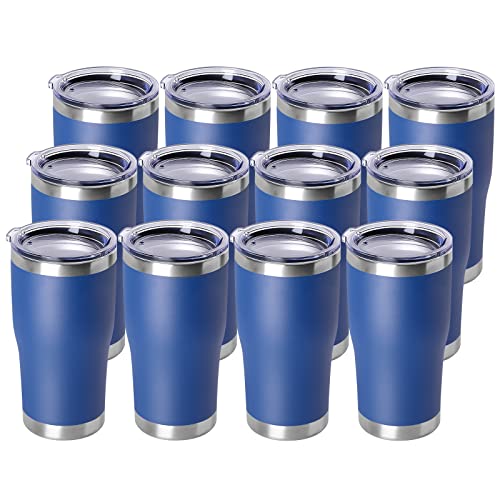 20oz Tumbler with Lid Stainless Steel Tumblers Bulk (12 Count)