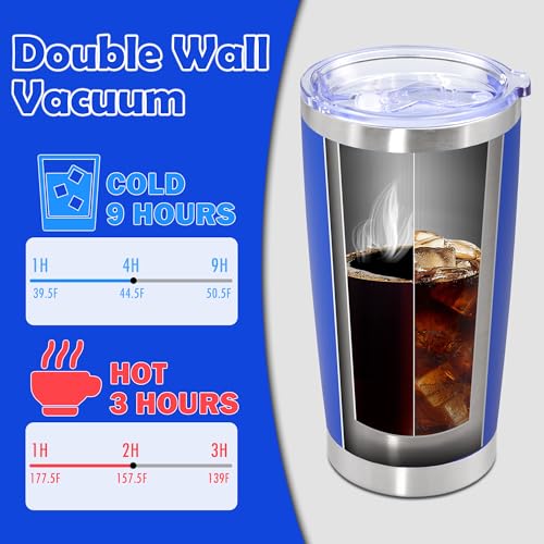 20oz Tumbler Stainless Steel Tumbler Coffee Tumbler with Lid Dark Blue