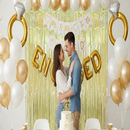 Tinsel Fringe Backdrop Gold Party Decorations 2 Pack (2 Count)