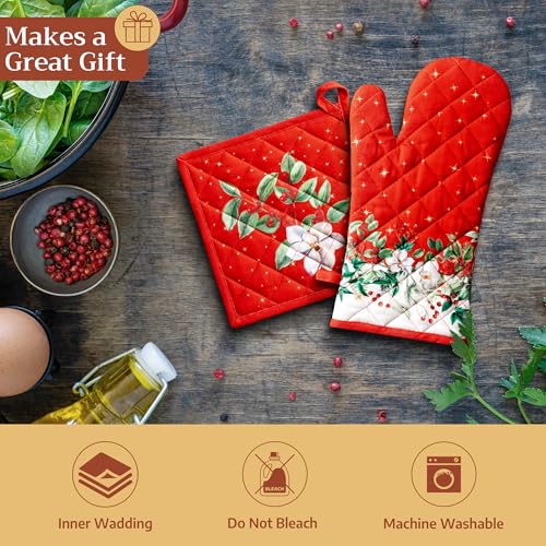 100% Cotton Oven Mitt & Pot Holder Set (2 Count)