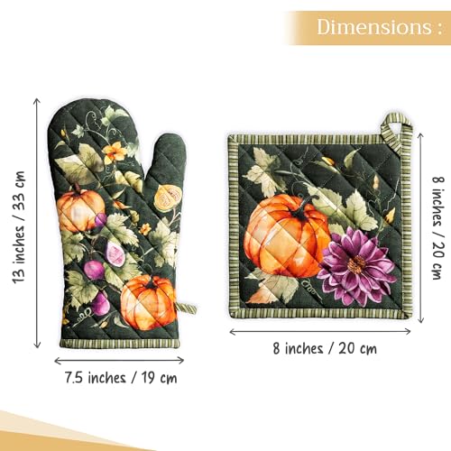 100% Cotton Oven Mitt & Pot Holder Set (2 Count)