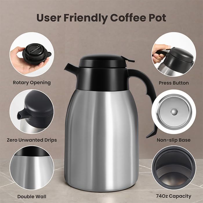 74oz Insulated Thermal Coffee Carafe
